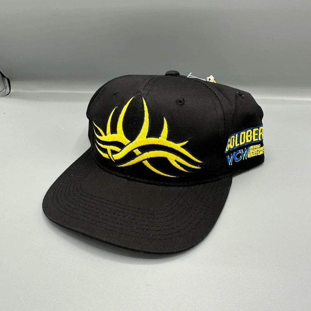 Vintage 1998 WCW Goldberg Hat Racing Champions Snapback Who's Next Tribal Black